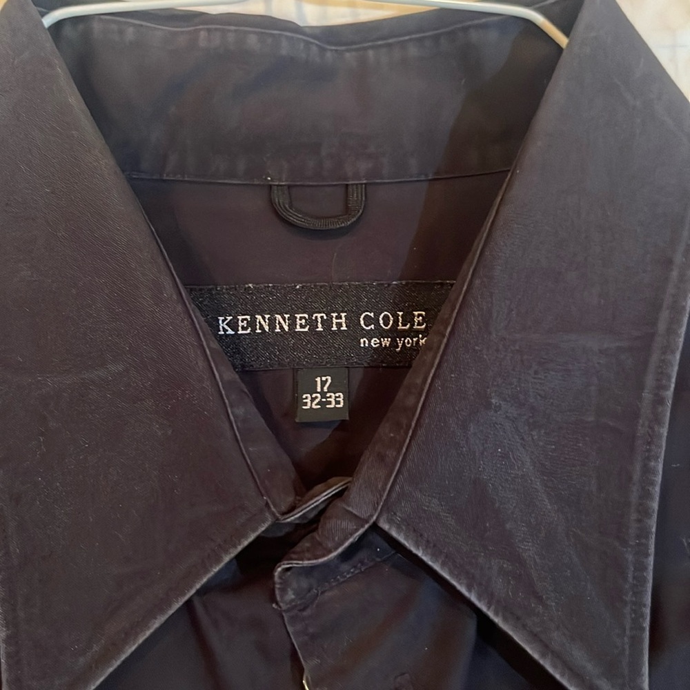 Extra large plain black Kenneth Cole, long sleeve button up